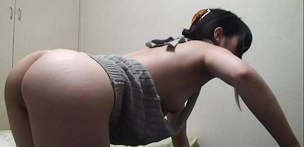  Downblouse and Wedgie Japanese Girl Cleaning Her Room
